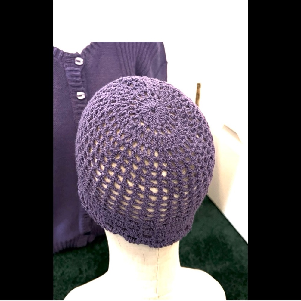 Vintage Handknitted Cardigan & Hat Set · Lilac Quiet Luxury Heirloom - Picture 2 of 16